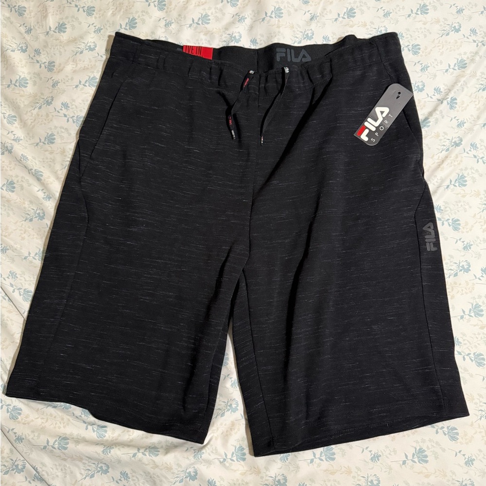 Fila Men's Black Fleece Shorts